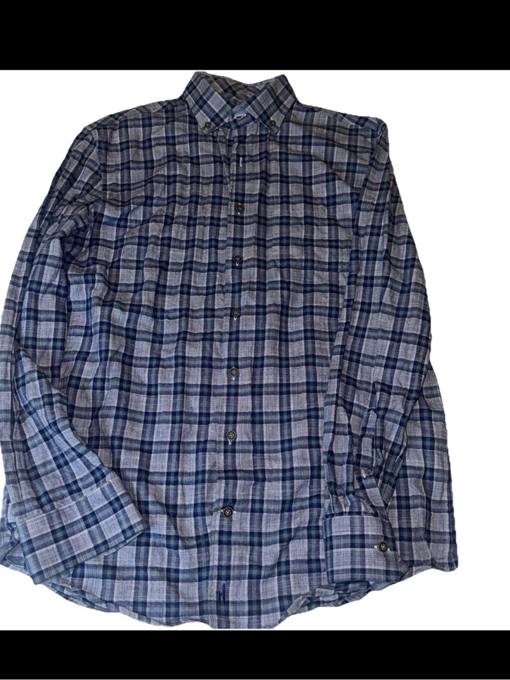 Johnnie 0 Blue Plaid Button Shirt M Cotton Vardy